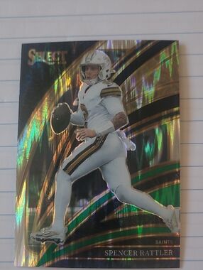 Panini Select Spencer Rattler Card - Black & Green Shock Prizm